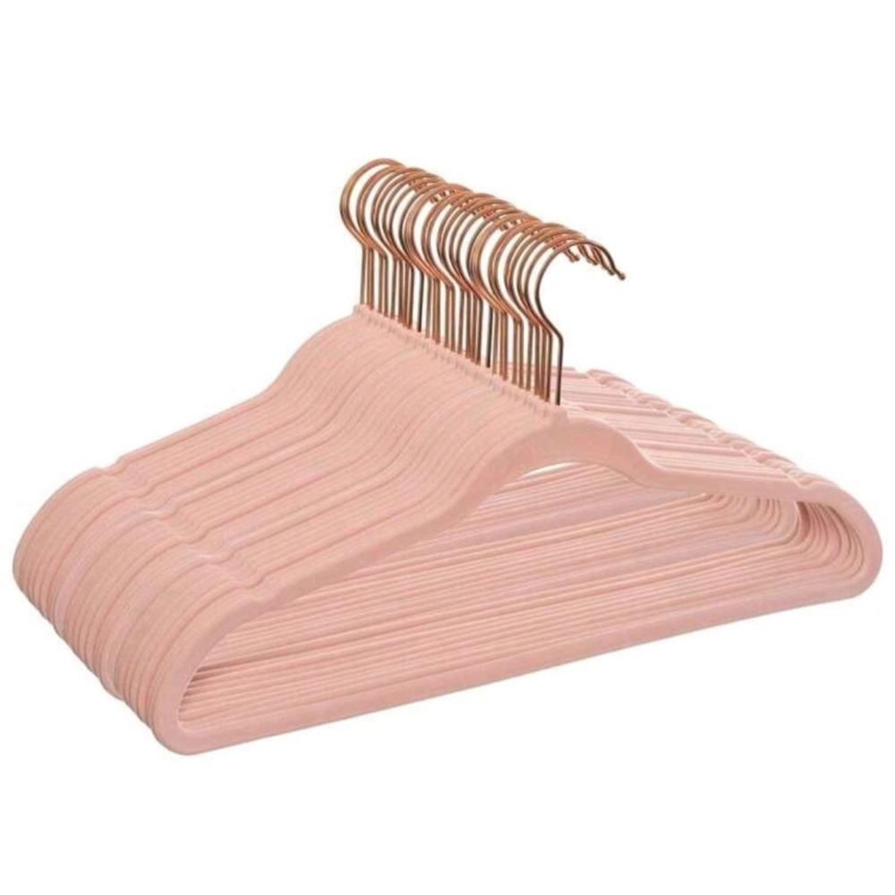 40 Pink Rose Gold Velvet Clothing Hangers